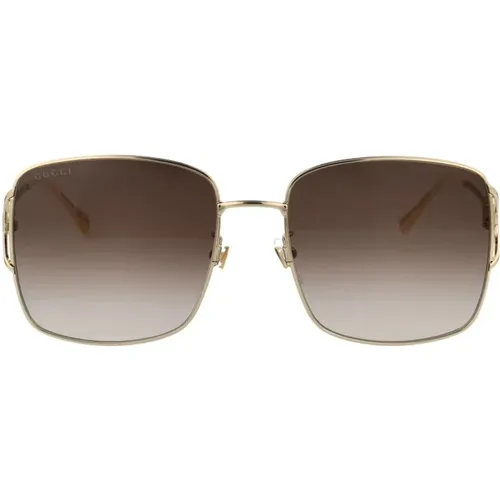 Sonnenbrille mit quadratischem Rahmen , Damen, Größe: 58 MM - Gucci - Modalova