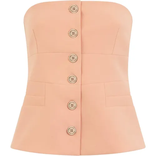 Strapless Button-Front Top in , female, Sizes: L, M, S - pinko - Modalova