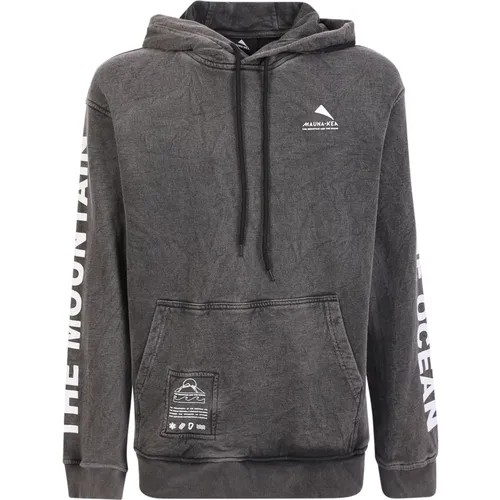Sporty Grey Sweatshirt with Hood and Logo Print , male, Sizes: L, XS, M - Mauna Kea - Modalova