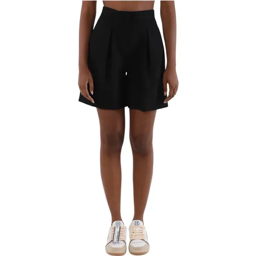 High-waisted Bermuda shorts in stretch viscose , female, Sizes: M, L, XL, S - Hinnominate - Modalova