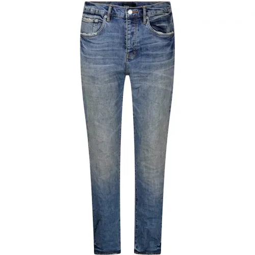 Mid Indigo Slim Jeans , Herren, Größe: W31 - Purple Brand - Modalova
