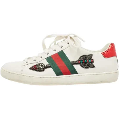 Pre-owned Leather sneakers , female, Sizes: 3 UK - Gucci Vintage - Modalova