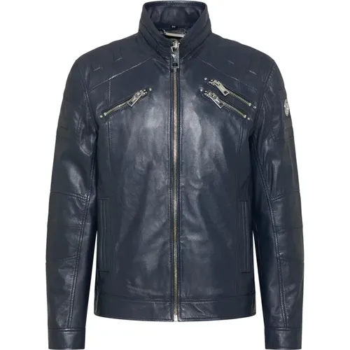 Joker Biker Style Leather Jacket , male, Sizes: M, L, S - carlo colucci - Modalova