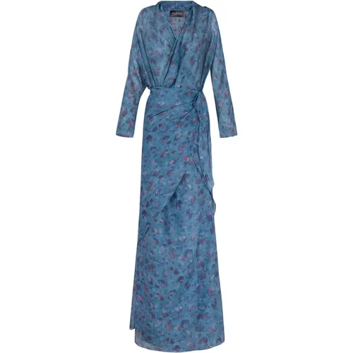 Sophia, silk island print dress , female, Sizes: L, S, XL - Cortana - Modalova