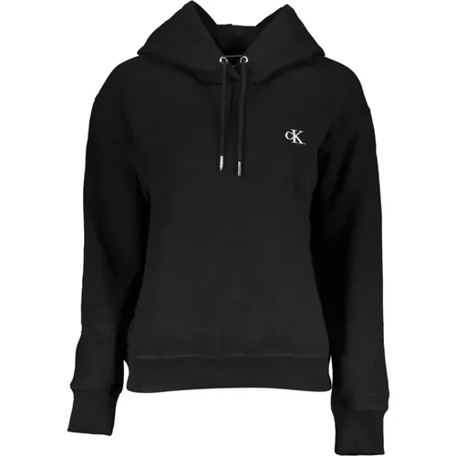 Schwarzer Hoodie mit gesticktem Logo - Calvin Klein - Modalova