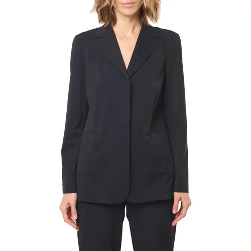 Schwarzer Jersey-Blazer mit Laser-Cut-Kanten - Max Mara - Modalova