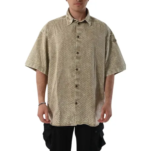 Acid Wash Cotton Shirt , male, Sizes: L, S - Diesel - Modalova
