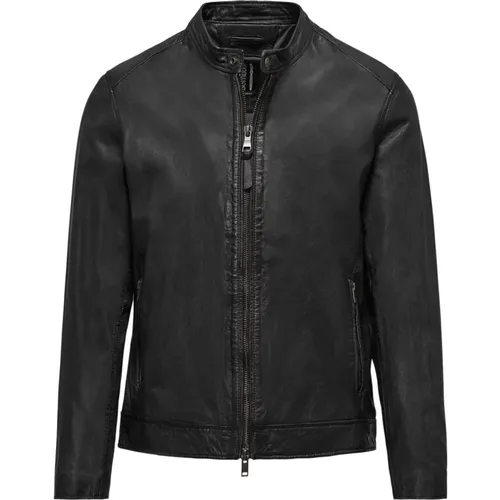 Roy Leather Jacket , male, Sizes: L, XL - BomBoogie - Modalova
