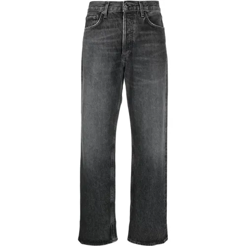 Schwarze High-Waist-Cropped-Jeans - Agolde - Modalova