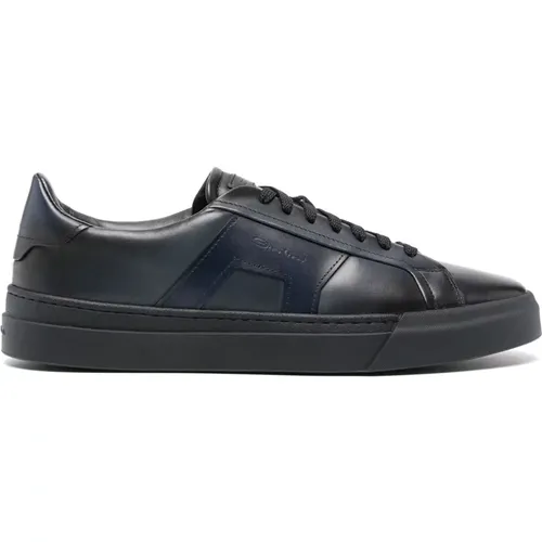 Leather Sneakers with Rubber Sole , male, Sizes: 10 UK, 8 1/2 UK, 8 UK - Santoni - Modalova