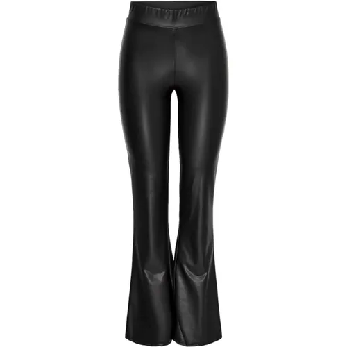 Beschichtete Ausgestellte Hose Herbst/Winter Kollektion , Damen, Größe: S - Only - Modalova