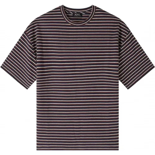 Striped Pattern T-shirt , male, Sizes: M - A.p.c. - Modalova