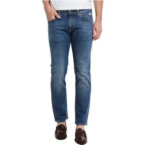 Denim Jeans mit Mittlerer Waschung und Leichten Abnutzungen , Herren, Größe: W31 - Roy Roger's - Modalova