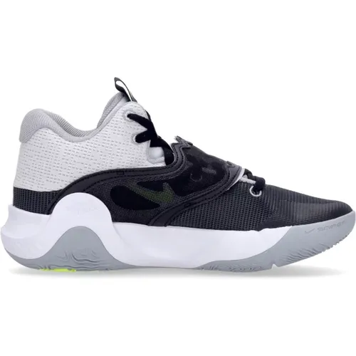 Basketball Shoe White/Volt//Wolf Grey , male, Sizes: 10 UK, 6 UK, 12 UK, 7 UK, 13 UK, 8 UK, 11 UK, 8 1/2 UK, 13 1/2 UK, 10 1/2 UK, 9 UK, 2 UK, 2 1/2 U - Nike - Modalova