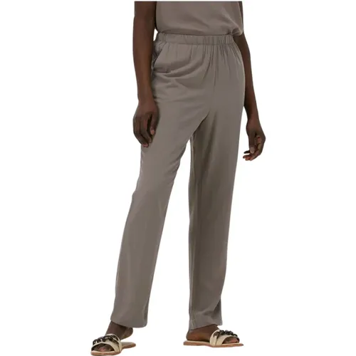 Yve Damen Hose Taupe , Damen, Größe: L - Knit-ted - Modalova