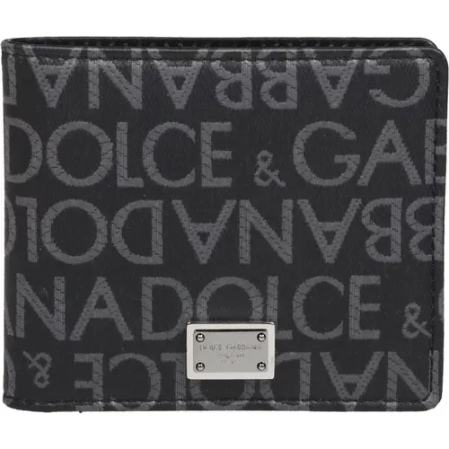 Logoed Jacquard Fabric Wallet , unisex, Sizes: ONE SIZE - Dolce & Gabbana - Modalova