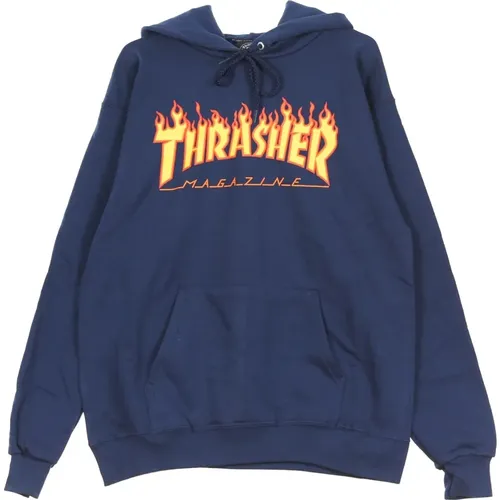 Flame Hood Sweatshirt Navy/Gelb - Thrasher - Modalova