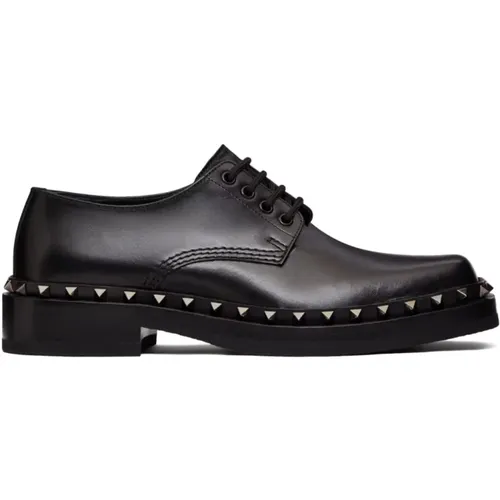 Rockstud Leather Derby Shoes , male, Sizes: 7 1/2 UK, 10 UK, 8 1/2 UK, 7 UK, 11 UK, 9 UK, 8 UK, 6 UK - Valentino Garavani - Modalova