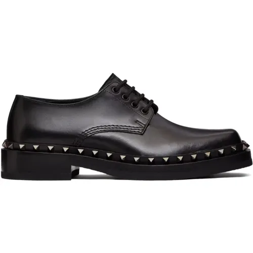 Rockstud Leather Derby Shoes , male, Sizes: 7 1/2 UK, 11 UK, 9 UK, 8 UK - Valentino Garavani - Modalova