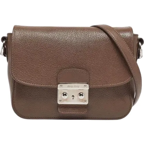 Pre-owned Leather shoulder-bags , female, Sizes: ONE SIZE - Miu Miu Pre-owned - Modalova