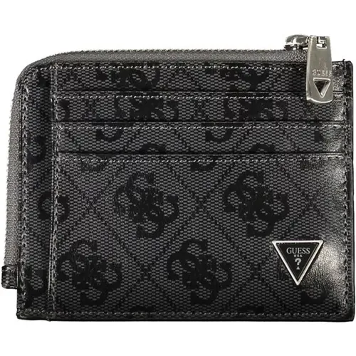 Elegant Leather Wallet with Contrasting Accents , male, Sizes: ONE SIZE - Guess - Modalova