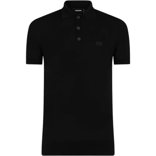 Kurzarm Strick Polo , Herren, Größe: 2XL - Dsquared2 - Modalova