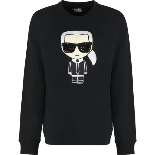 Pailletten-Detail Baumwoll-Sweatshirt - Karl Lagerfeld - Modalova