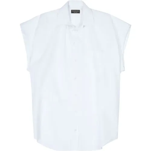 Sleeveless button-up shirt , female, Sizes: S, XS - Balenciaga - Modalova