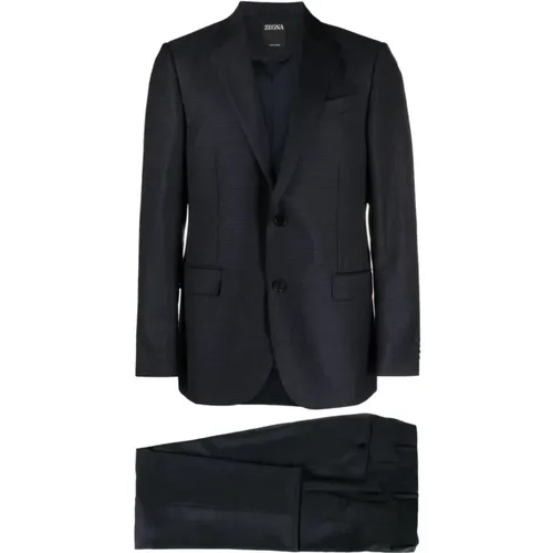 Micro-pattern wool/silk suit , male, Sizes: 2XL - Ermenegildo Zegna - Modalova