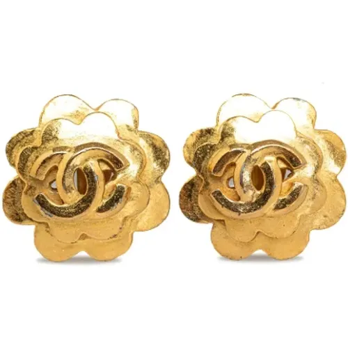 Pre-owned Gold earrings , female, Sizes: ONE SIZE - Chanel Vintage - Modalova