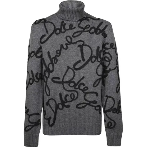 Grauer Pullover mit Rollkragen - Dolce & Gabbana - Modalova
