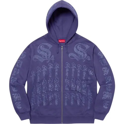 Limited Edition Rhinestone Zip Up Hoodie , male, Sizes: 2XL - Supreme - Modalova