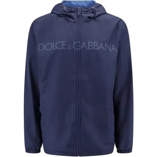 Hooded Jacket with Zipper , male, Sizes: L - Dolce & Gabbana - Modalova