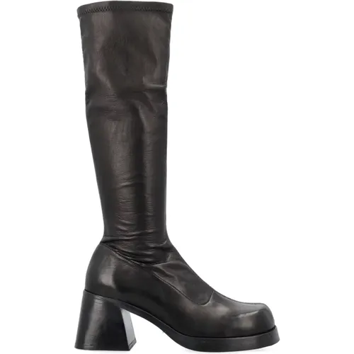 Schwarze Stretch-Stiefeletten , Damen, Größe: 36 EU - Miista - Modalova