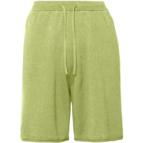 Cotton Linen Jersey Drawstring Bermuda Shorts , female, Sizes: XS, S - BomBoogie - Modalova