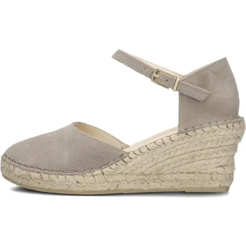 Taupe Wildleder Espadrilles mit Keilabsatz , Damen, Größe: 37 EU - Fred de la Bretoniere - Modalova