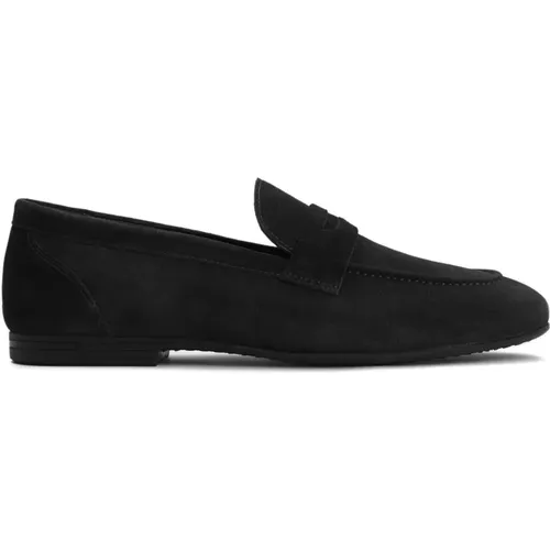 Herren klassische schwarze Wildleder-Loafer , Herren, Größe: 42 EU - Kazar - Modalova