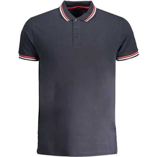 Blaues Baumwoll-Poloshirt mit Stickerei - Cavalli Class - Modalova