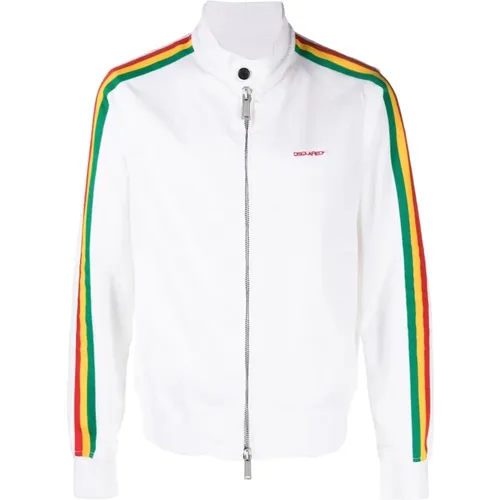 Stripe-Detail Cotton Jacket , male, Sizes: M - Dsquared2 - Modalova