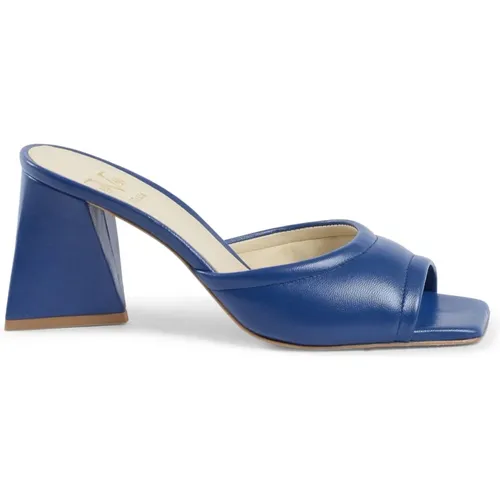 Blaue Leder High-Heel Sandalen , Damen, Größe: 35 EU - 19v69 Italia - Modalova