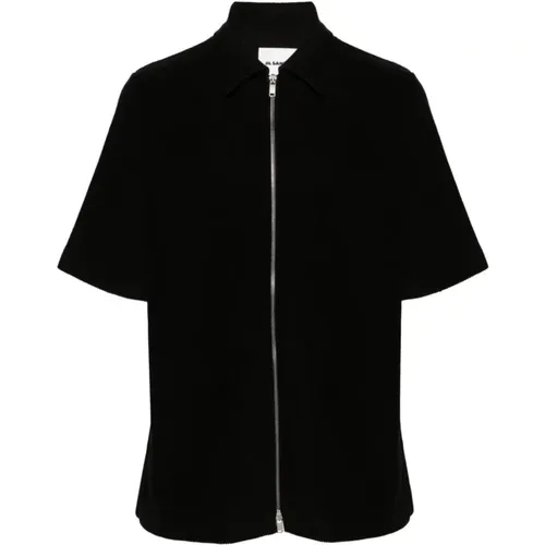 Schwarzes Zip-Shirt Baumwollmischung - Jil Sander - Modalova