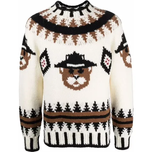 Embroidered Bear Sweater , male, Sizes: L - Dsquared2 - Modalova