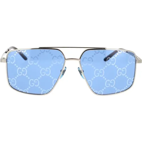 Klassische geometrische Sonnenbrille , unisex, Größe: 60 MM - Gucci - Modalova