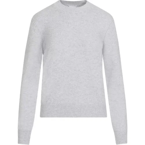 Grey Cashmere Sweater Intrecciato Elbow Patches , female, Sizes: XS, M - Bottega Veneta - Modalova