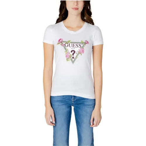 Blumiges Triangle T-Shirt für Damen - Guess - Modalova