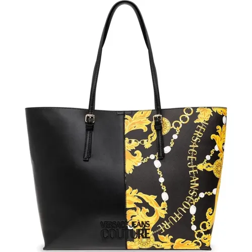 Baroque Print Shopping Bag with Detachable Pouch , female, Sizes: ONE SIZE - Versace Jeans Couture - Modalova