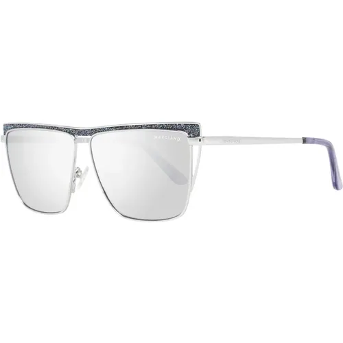 Silberne Trapez-Sonnenbrille mit Spiegelgläsern - Guess - Modalova