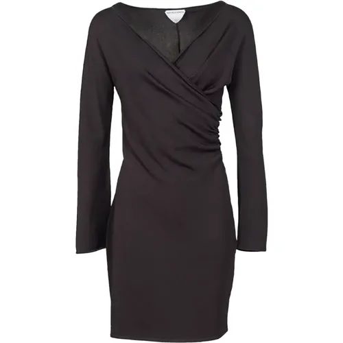 Slim Fit V-Neck Dress , female, Sizes: M, L - Bottega Veneta - Modalova