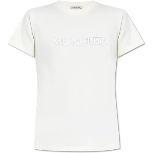 T-Shirt mit Logo , Damen, Größe: L - Moncler - Modalova