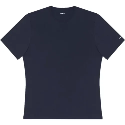 Shiko Blaues T-Shirt mit reflektierendem Logo , Herren, Größe: 2XL - People of Shibuya - Modalova